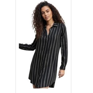 "Divided" by H&M Misses (12) Cute Navy/White  Button-down Striped Oversized Top